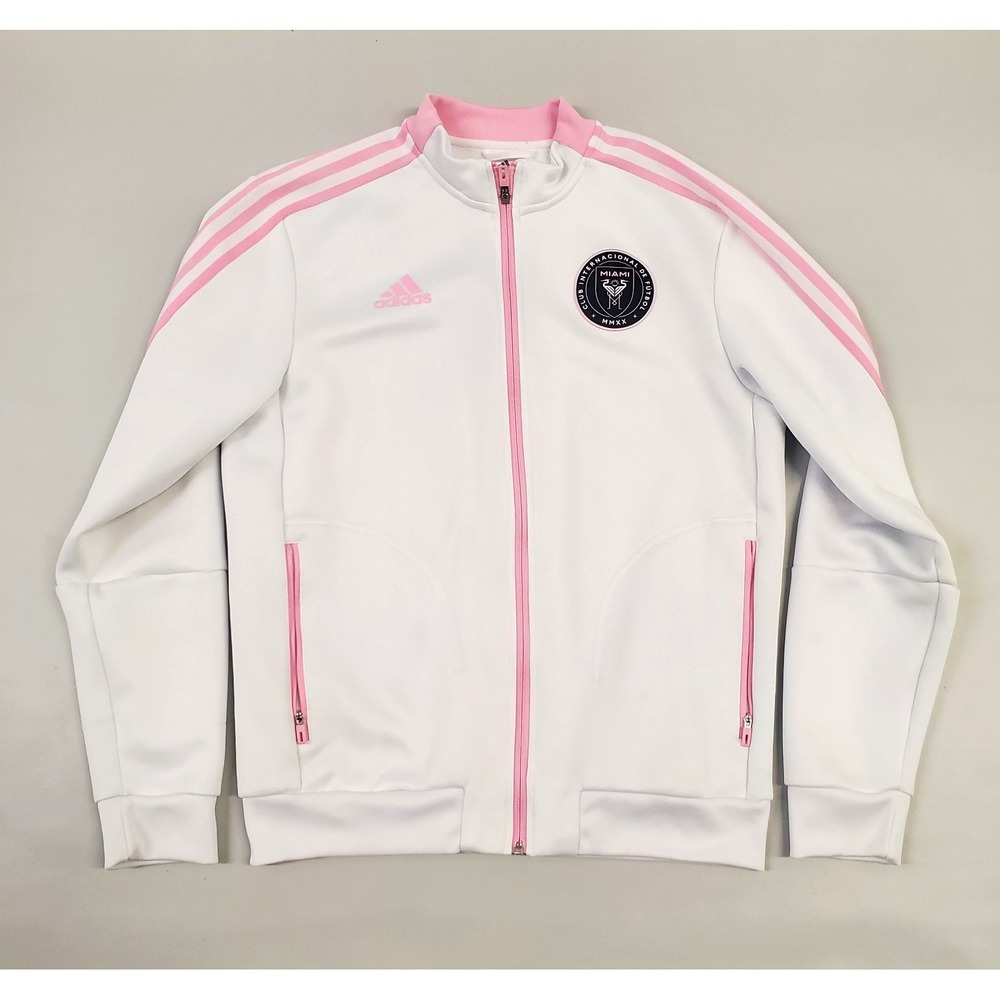 Adidas Men's Inter Miami CF Anthem Full-Zip Team Jacket white Medium